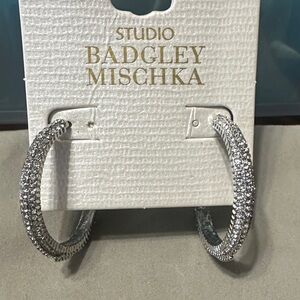 Badgley Mischka Sparkling Silver Earrings